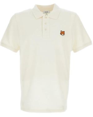 Maison Kitsuné Fox-Embroidered Polo Shirt - White