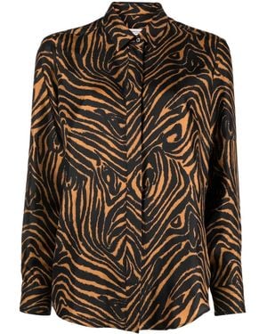 Alberto Biani Zebra-Print Silk Shirt - Black