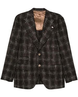 Gabriele Pasini Checked Long-Sleeve Jacket - Black