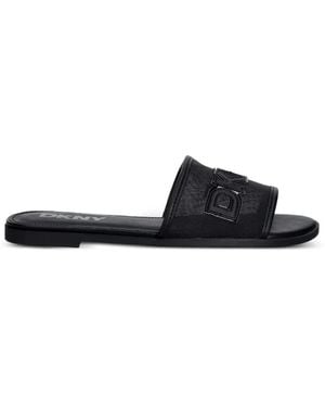 DKNY Logo-Patch Mesh Sandals - White