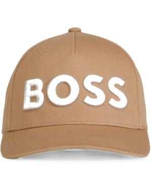 BOSS Gorra Con Logo Bordado - Marrón