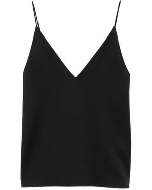 Carven V-Neck Blouse - Black