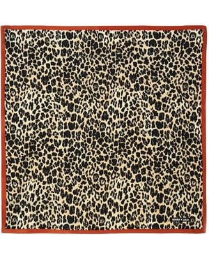 Bimba Y Lola Leopard Border Scarf - Black