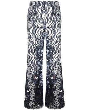 Alberta Ferretti Sequin-Embellished Pants - Blue
