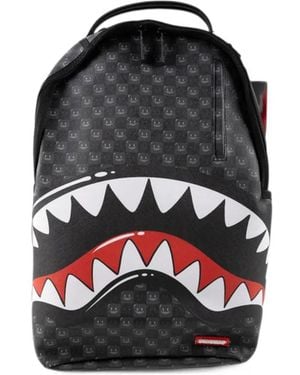 Sprayground Shark-Mouth Checkerboard-Print Backpack - Black