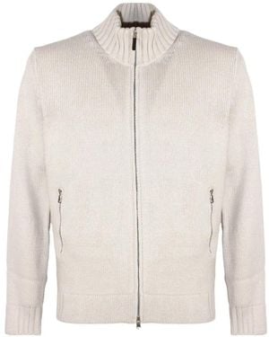 Kangra Ribbed-Knit Virgin-Wool Cardigan - White