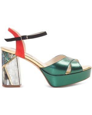 freya rose Kami Cross-Over Sandals - Green