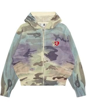 Aape By A Bathing Ape Camouflage Zip Hoodie - Grey