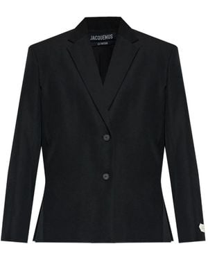 Jacquemus Single-Breasted Wool Blazer - Black