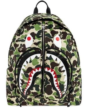 A Bathing Ape Zaino Shark Con Stampa Camouflage - Verde