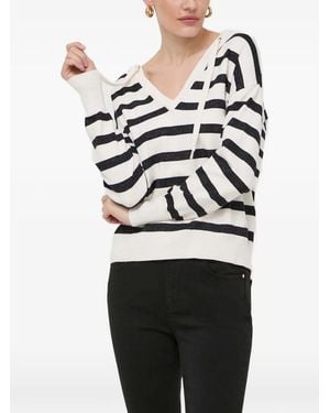Morgan Gestreifter Pullover - Weiß