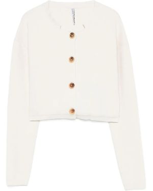 Liviana Conti Hallie Button-Front Cropped Cardigan - White