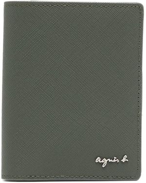 agnès b. Logo-Plaque Leather Wallet - Green