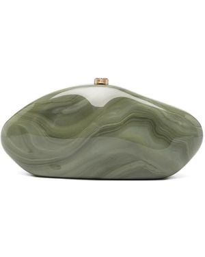 Cult Gaia Marble-Effect Clutch Bag - Green