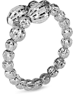 Desmo Crystal Crossover Bead Ring - Metallic