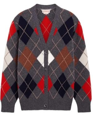 &Daughter Cardigan Ava Con Motivo A Rombi - Rosso