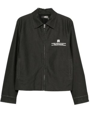 Amiri Logo-Print Overshirt - Black