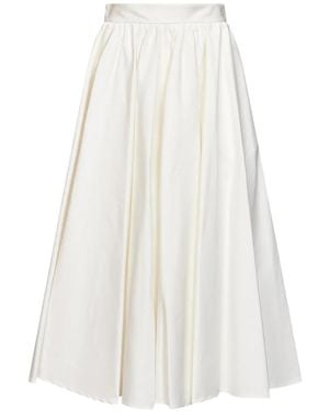 Blanca Vita Gathered Pleated Midi Skirt - White
