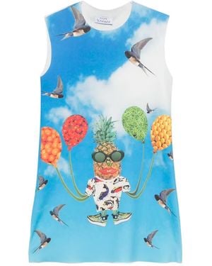 The Artistylist Graphic-Print Mini Dress - Blue