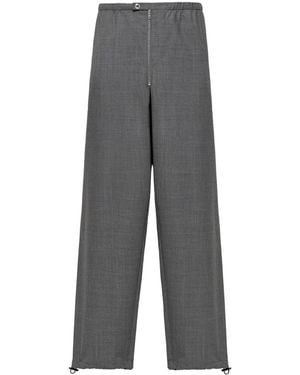 Prada Virgin Wool Straight Pants - Gray