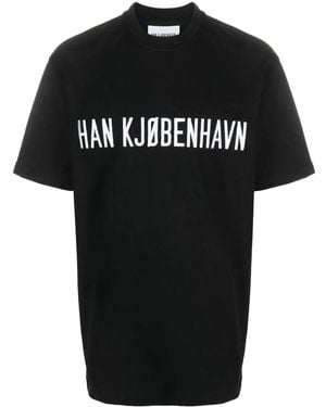 Han Kjobenhavn Logo-Print Organic Cotton T-Shirt - Black