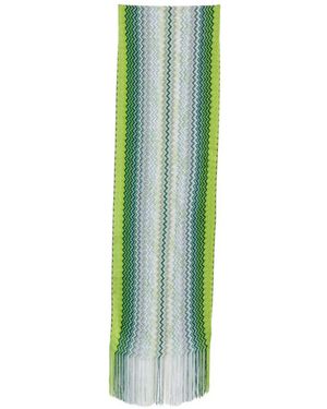 Missoni Écharpe Frangée À Motif Zigzag - Green