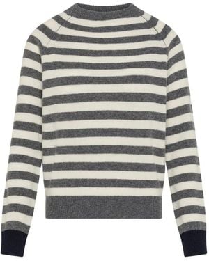 Seventy Gestreifter Pullover Mit Raglanärmeln - Grau