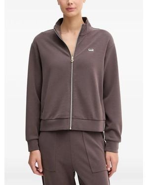 EA7 Zip-up Logo-plaque Sweatshirt - Brown