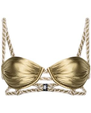 Isa Boulder Braided-Straps Bikini Top - Natural