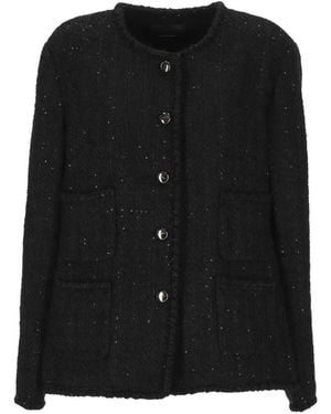 Thelaurent Sequin-Embellished Bouclé Jacket - Black