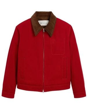 Ami Paris Chaqueta De Algodón Con Cremallera Con Ami De Coeur - Rojo