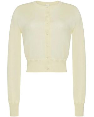 Adam Lippes Fein Gestrickter Cardigan - Weiß