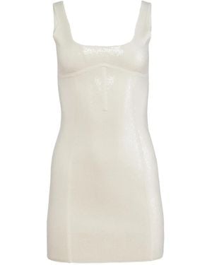 Fleur du Mal Sequin Knit Mini Dress - White