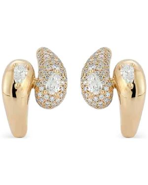 Dana Rebecca Taylor Elaine Diamond Hoop Earrings - Brown