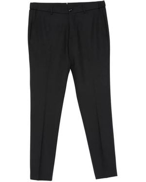 Berwich Pressed-Crease Straight-Leg Trousers - Black