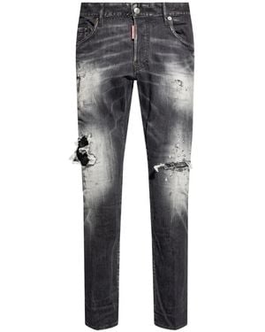 DSquared² Jeans Dritti Con Effetto Vissuto - Blu
