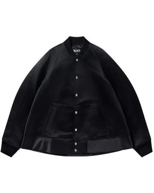 COMME DES GARÇON BLACK Satin Bomber Jacket - Black