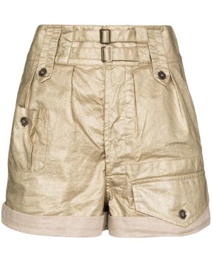 Saint Laurent Coated Linen Shorts - Multicolour