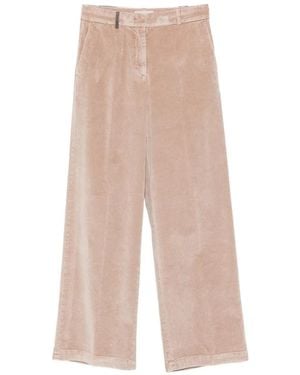 Peserico Corduroy Wide-Leg Trousers - White