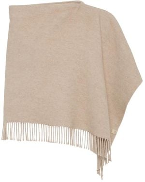 Brunello Cucinelli Poncho À Franges - Neutre