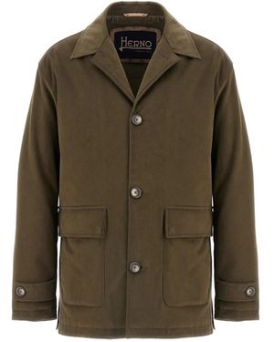 Herno Button-Fastening Flap-Pockets Jacket - Green