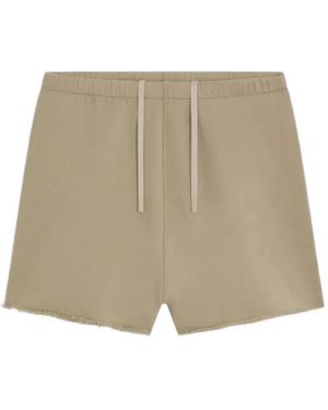 Sweet Pants Logo-Patch Raw-Edge Shorts - Natural