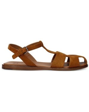 Church's Suede T-Strap Sandals - Brown