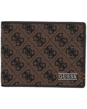 Guess Portafoglio Boston Con Monogramma - Marrone