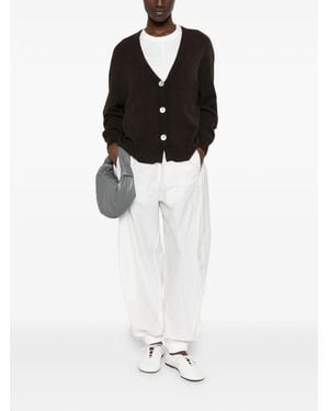 Imperial V-Neck Button-Down Cardigan - White
