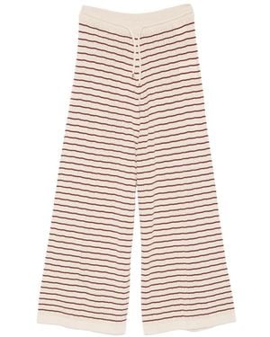 Agnona Striped Palazzo Pants - White