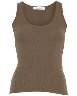 Max Mara Editta Ribbed-Knit Tank Top - Brown