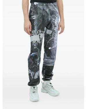 PRAYING Pantalon De Jogging Garbage À Imprimé Graphique - Bleu