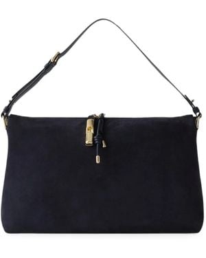 Furla Debby Buckle-Strap Zip-Top Leather Shoulder Bag - Blue