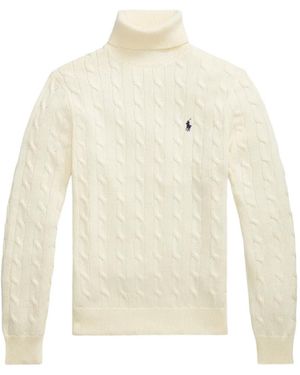 Polo Ralph Lauren Cable-Knit Roll-Neck Jumper - White
